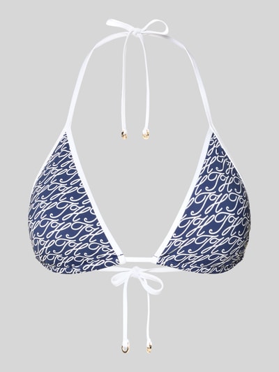 Tommy Hilfiger Neckholder Bikini-Oberteil mit Label-Print Dunkelblau 2