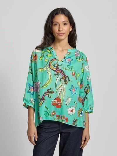 Milano Italy Regular Fit Bluse mit 3/4-Arm Mint 4