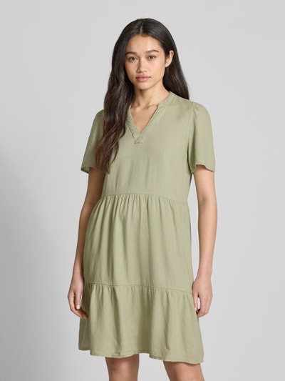 Only Comfort Fit Freizeitkleid aus Viskose-Leinen-Mix Modell 'TIRI-CARO' Oliv 4