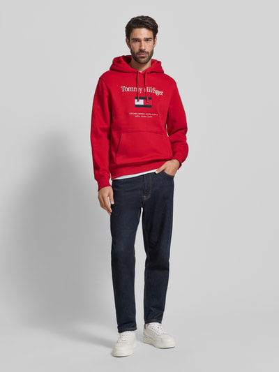 Tommy Hilfiger Regular Fit Hoodie aus Baumwoll-Mix Rot 1