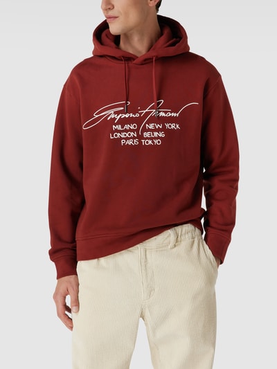 Emporio Armani Hoodie met labelprint Bordeaux - 4