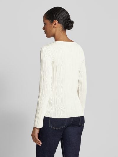 Vila Longsleeve mit Strukturmuster Modell 'NIRA' Offwhite 5