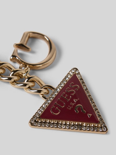 Guess Schlüsselanhänger mit Label-Details Dunkelrot 2