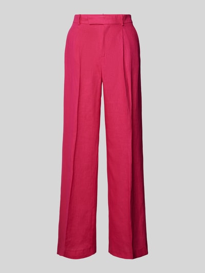 Mango Regular Fit Leinenhose mit Bügelfalten Modell 'FULITU' Pink 1