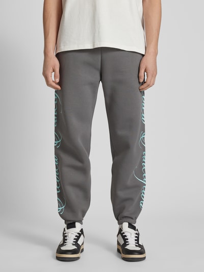 REVIEW Sweatpants met labelstitching Donkergrijs - 4