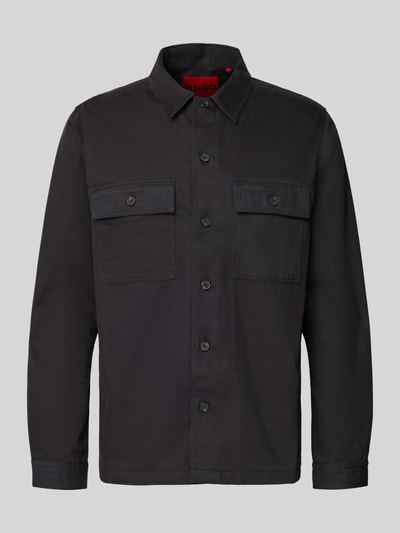HUGO Kurtka koszulowa z listwą guzikową model ‘Epoldo’ Czarny 2