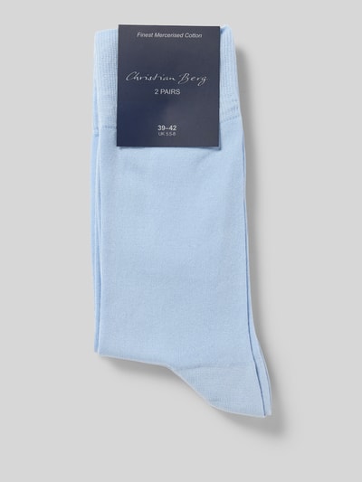 Christian Berg Men Sokken met elastische ribboordjes in een set van 2 paar Lichtblauw - 3