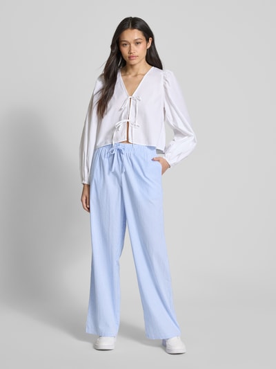 Only Regular Fit Weite Hose mit Allover-Muster Modell 'AUGUSTA' Hellblau 1