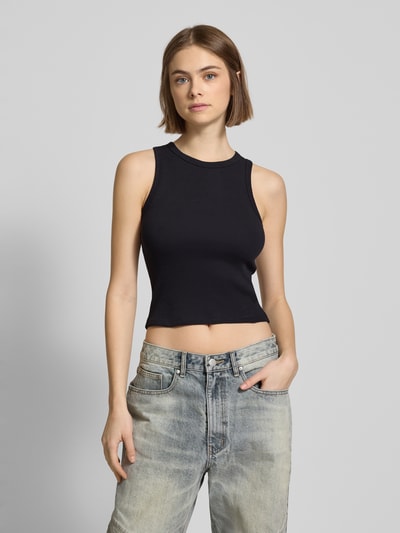 Review Crop Top mit Rundhalsausschnitt Dunkelblau 4