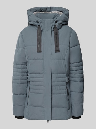 Produktfoto, Jacke mit Kapuze und Label-Patch von G.I.G.A. DX in Blau, gesteppter Material-Mix mit Baumwoll-Anteil, strukturierte Oberfläche