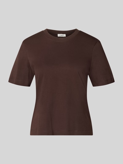 s.Oliver RED LABEL Regular fit t-shirt van puur katoen Donkerbruin - 1