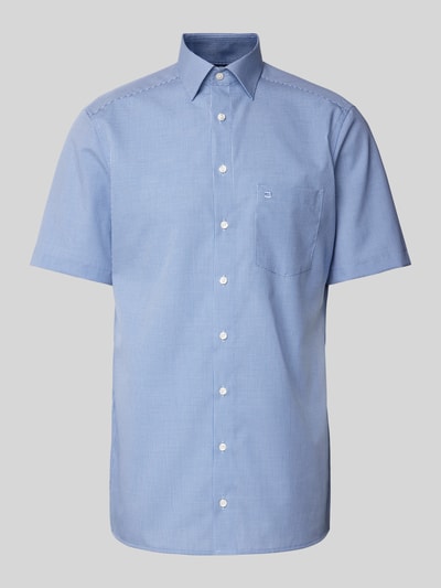 OLYMP Modern fit zakelijk overhemd met vichy-ruit Koningsblauw - 2