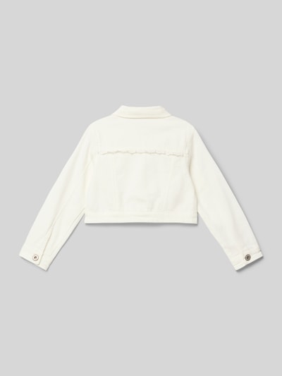 Happy Girls Regular Fit Jeansjacke mit Spitzenbordüre Ecru 3