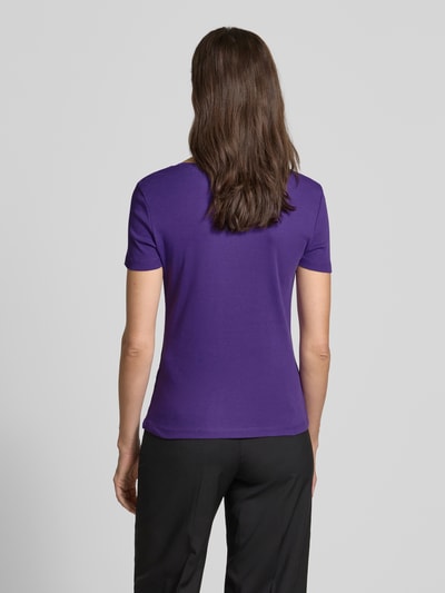 Christian Berg Woman T-shirt z prążkowanym dekoltem w serek Fioletowy 5