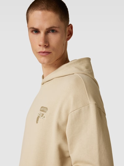 FILA Oversized hoodie met labelstitching, model 'BAAR' Beige - 3