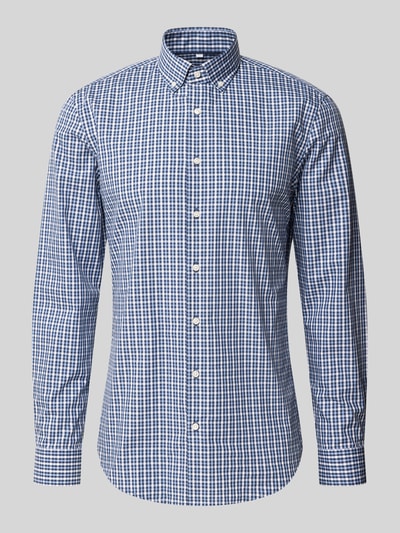Jake*s Slim Fit Businesshemd aus reiner Baumwolle Bleu 1