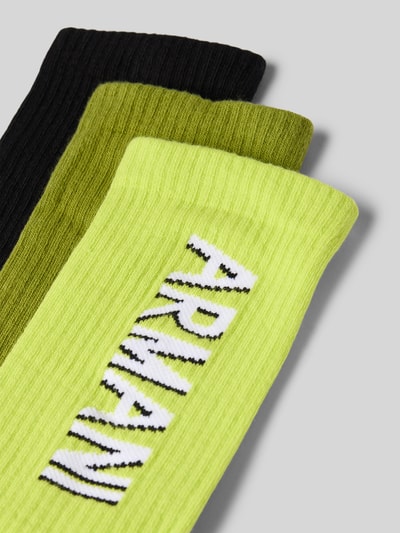 Emporio Armani Socken mit Label-Stitching im 3er-Pack Oliv Melange 2