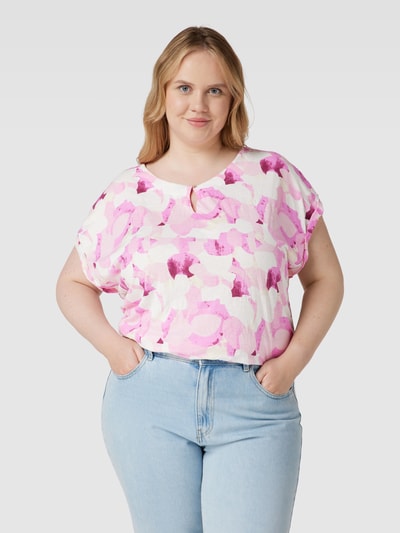 Tom Tailor Plus PLUS SIZE T-Shirt mit Allover-Muster Hellrosa 4