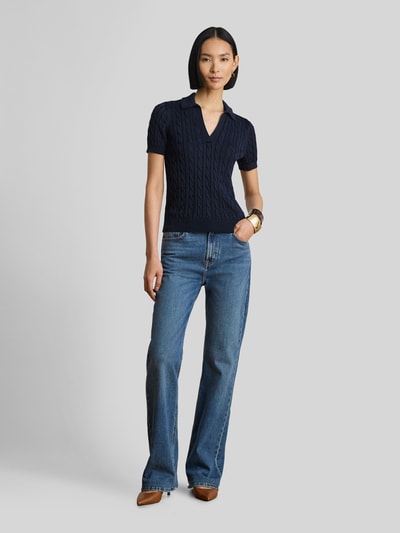 Lauren Ralph Lauren Koszulka polo o kroju regular fit z tkanego materiału – mieszanka bawełny Granatowy 1