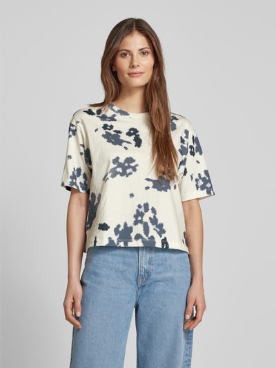 JAKE*S STUDIO WOMAN Cropped T-Shirt mit geripptem Rundhalsausschnitt Jeansblau 4