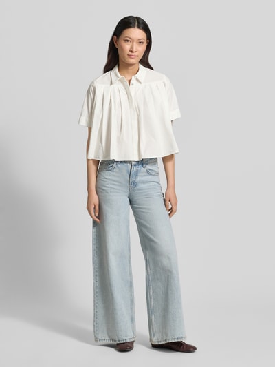 YAS Bluse mit verdeckter Knopfleiste Modell 'SKYMA' Weiss 1
