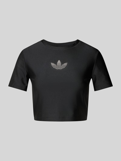 adidas Originals Cropped T-Shirt mit Strasssteinbesatz Black 2