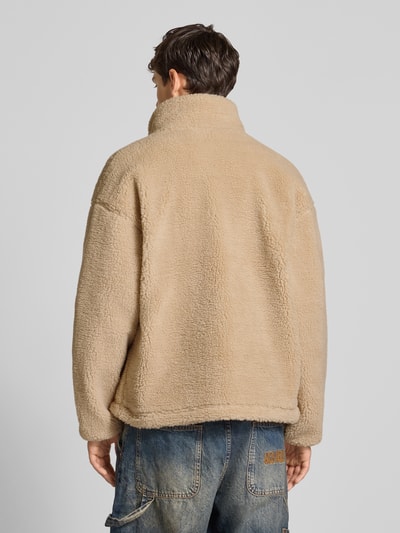 REVIEW Fleecejacke mit Stehkragen und Label-Detail Ecru 5