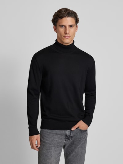 Armedangels Gebreide pullover met coltrui, model 'GAARDO' Zwart - 4