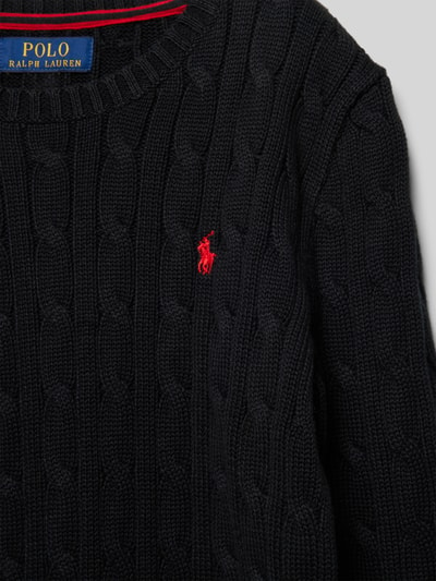 Polo Ralph Lauren Teens Gebreide pullover met kabelpatroon en logostitching Zwart - 2