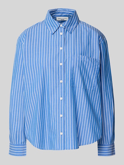 Produktfoto, Comfort Fit Langarmbluse aus reiner Baumwolle van Marc O'Polo Denim, gestreept, met borstzak, popeline, meerkleurig, effen, overhemdkraag