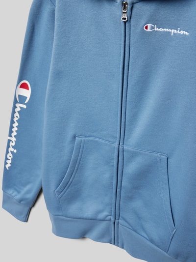 CHAMPION Sweatjacke mit Label-Stitching Rauchblau 2