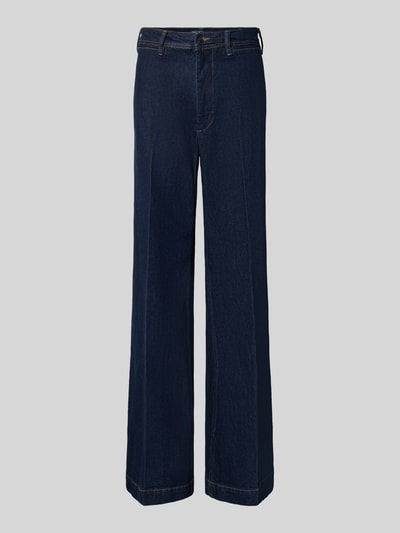 Produktfoto, dunkelblaue Wide & Loose Fit Jeans aus Baumwoll-Mix von Polo Ralph Lauren, glatte Struktur, dezente Nähte, Damen Wide & Loose Fit Jeans von Polo Ralph Lauren