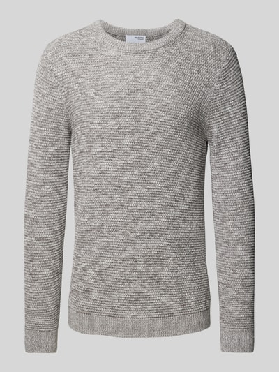 SELECTED HOMME Sweter z dzianiny z okrągłym dekoltem model ‘NEWVINCEBUBBL’ Piaskowy 2