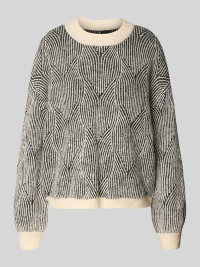 Pieces Comfort fit gebreide pullover met wol, model 'JENNA' Lichtgrijs - 2