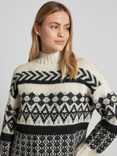 Vero Moda Oversized Strickpullover mit Norwegermuster Modell 'AMPLE' Beige 3