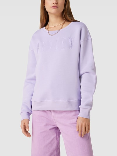 Review Sweatshirt mit Logo-Stitching Modell 'EMBRO' Lavender 4