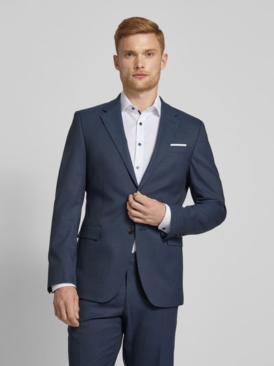 JOOP! Collection Linnen colbert met paspelzak op de borst, model 'Herby' Marineblauw - 4