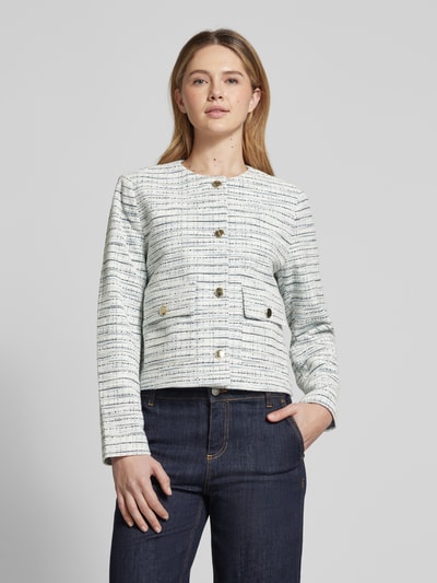 s.Oliver BLACK LABEL Regular fit korte blazer in bouclékwaliteit met sierknopen Offwhite - 4