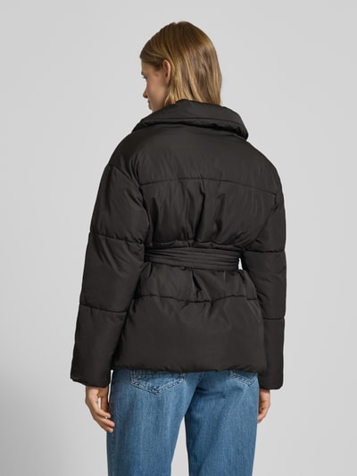 LeGer Gewatteerd jack met strikceintuur model 'Margitta' Zwart - 5