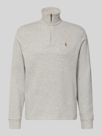 Polo Ralph Lauren Regular Fit Troyer aus reiner Baumwolle Hellgrau Melange 2