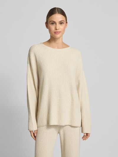 JAKE*S STUDIO WOMAN Oversized gebreide pullover met structuurmotief Beige - 4