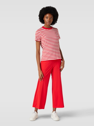 Cambio Regular fit stoffen broek met persplooien, model 'CAMERON UTILITY' Rood - 1