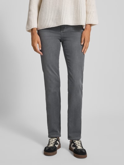 Angels Slim fit jeans met elastische band Lichtgrijs - 4