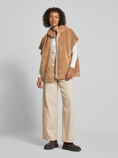 WHITE LABEL Jacke aus Kunstfell Cognac 1