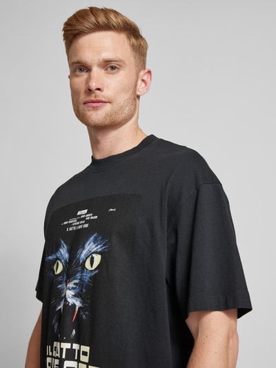 HUGO T-shirt met motiefprint, model 'Dargex' Zwart - 3