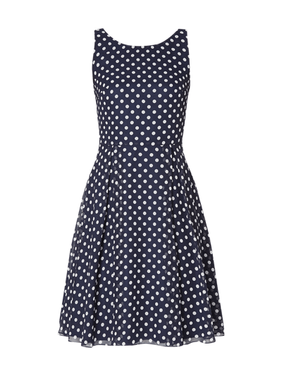 Swing Cocktailkleid mit Polka Dots Dunkelblau 2