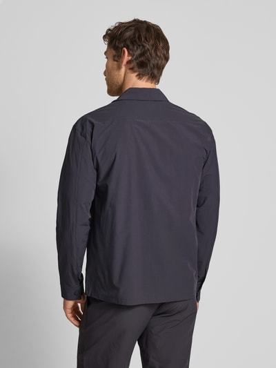 JAKE*S STUDIO MEN Regular Fit Hemdjacke mit Brusttasche Metallic Blue 5