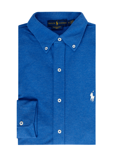 Polo Ralph Lauren Koszula casualowa Piqué, o kroju slim fit  Niebieski melanż 2
