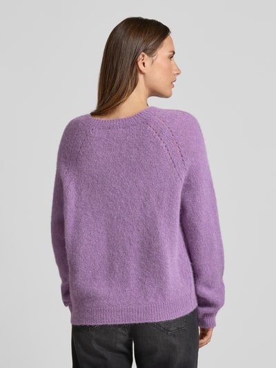 Drykorn Sweter z dzianiny z mieszanki wełny z alpaki model ‘PEMIRI’ Jasnofioletowy 5