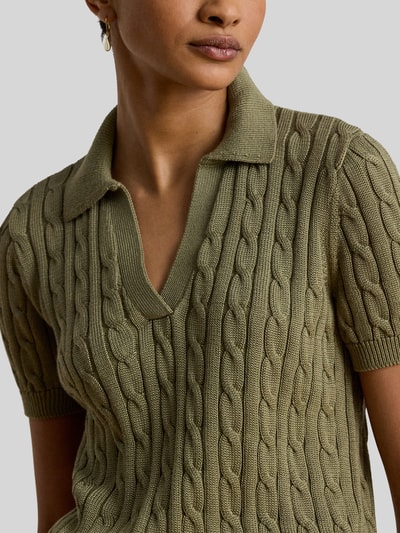 Lauren Ralph Lauren Regular Fit Poloshirt aus gewebtem Baumwoll-Mix Khaki 3